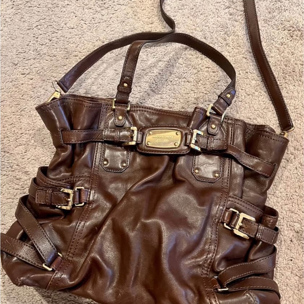 Michael Kors Rich Brown Leather Shoulder Bag